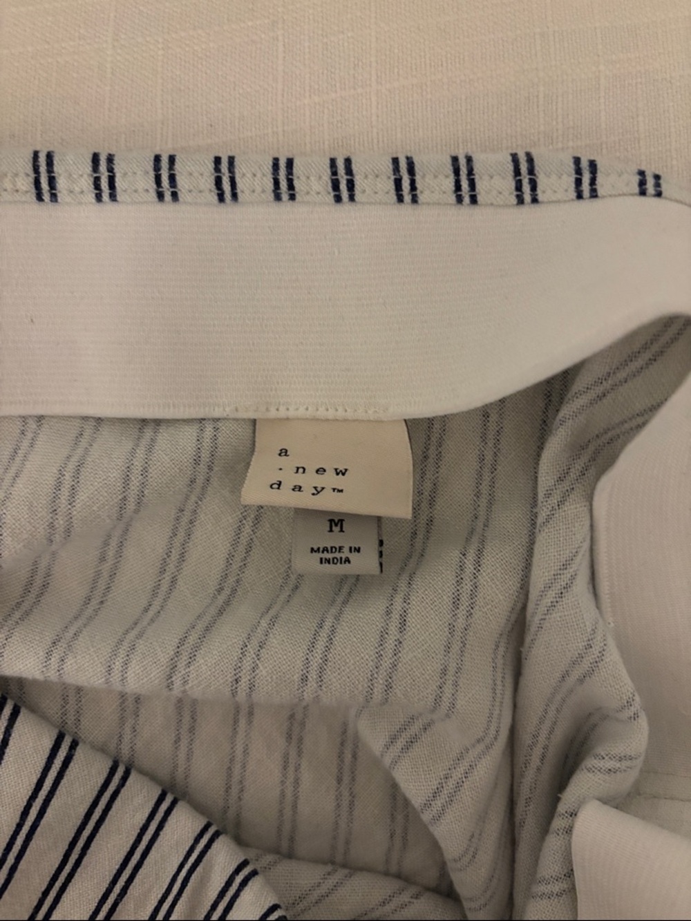 a new day linen blend Blue & White Striped Maxi A-line Skirt - Picture 3 of 5